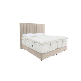 Harrison Spinks - Yorkshire 40K Shallow Medium Divan Set with Zip and Link Firm Mattress with Topper - Super King - Seven Ivory