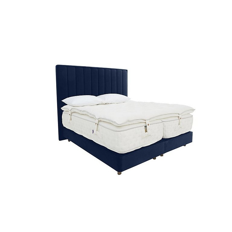 Harrison Spinks - Yorkshire 40K Shallow Divan Set with Zip and Link Mattress with Topper - Super King - Seven Navy