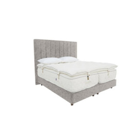 Harrison Spinks - Yorkshire 40K Shallow Medium Divan Set with Zip and Link Medium/Firm Mattress with Topper - Super King - Opal Sterling
