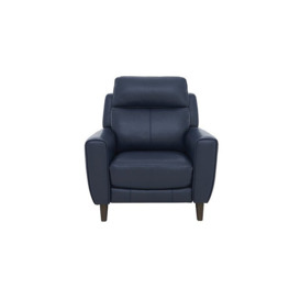 Comfort Story - Zen Leather Power Recliner Chair with Power Headrest and Power Lumbar - Navy