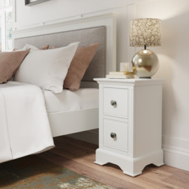 Oak City - Cotswold White Small Bedside Table - White