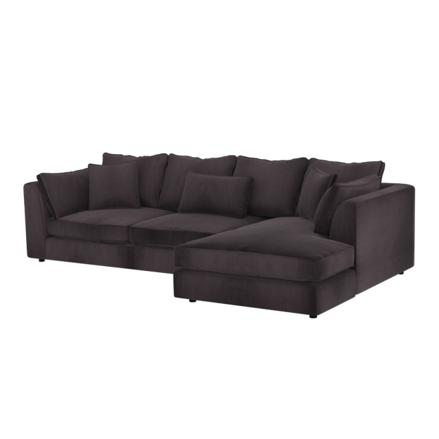 Hadleigh Large RHF L Shape Chaise Sofa - Lumino Charcoal - Right Hand Facing