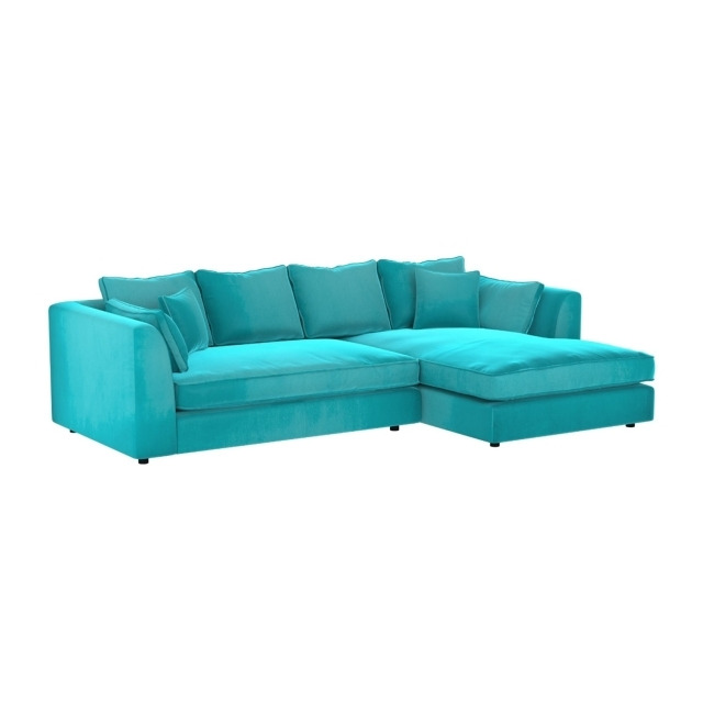 Hadleigh Small RHF L Shape Chaise Sofa - Lumino Turqoise - Right Hand Facing