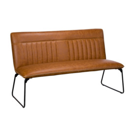 Cooper Low Leather Bench in Tan - Tan