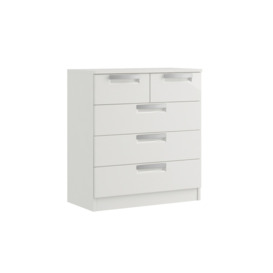 Milly High-Gloss 3 2 Drawer Chest of Drawers - White