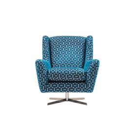Falmouth Upholstered Swivel Accent Chair - Blue
