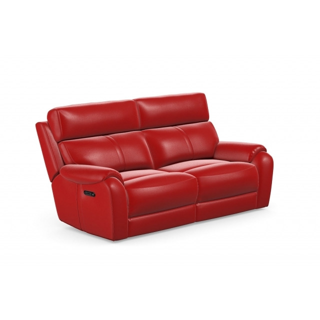 La-Z-Boy Winchester Leather 3 Seater Sofa in Mezzo - Mezzo Blaze Red