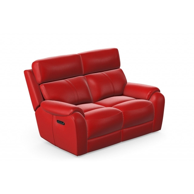 La-Z-Boy Winchester Leather 2 Seater Sofa in Mezzo - Mezzo Blaze Red