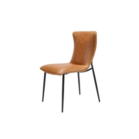 Ella Tan Leather Occasional Dining Chair - Tan