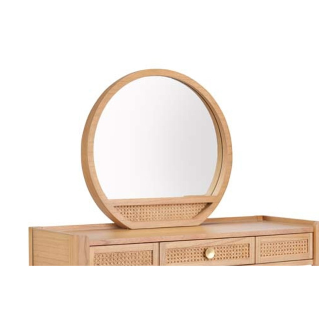 Java Rattan Dressing Table Mirror - Oak