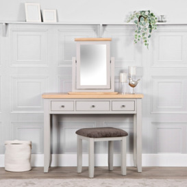 Eton Painted Grey Oak Dressing Table Mirror - Grey