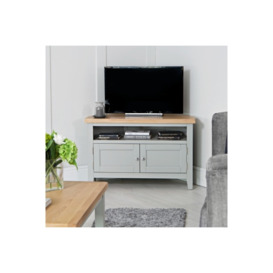 Eton Painted Grey Oak Corner TV Unit - Grey