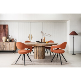Fairfax Reclaimed Slatted Wood 135cm-185cm Extending Round Dining Table - Reclaimed