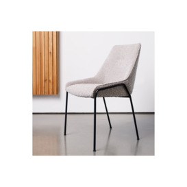 Anna Boucle Grey Fabric Occasional Dining Chair - Grey