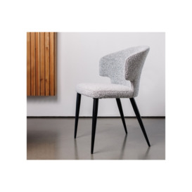Belle Boucle Grey Fabric Occasional Dining Chair - Grey