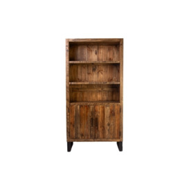 Boston Reclaimed Wood Industrial Bookcase Cupboard - Reclaimed