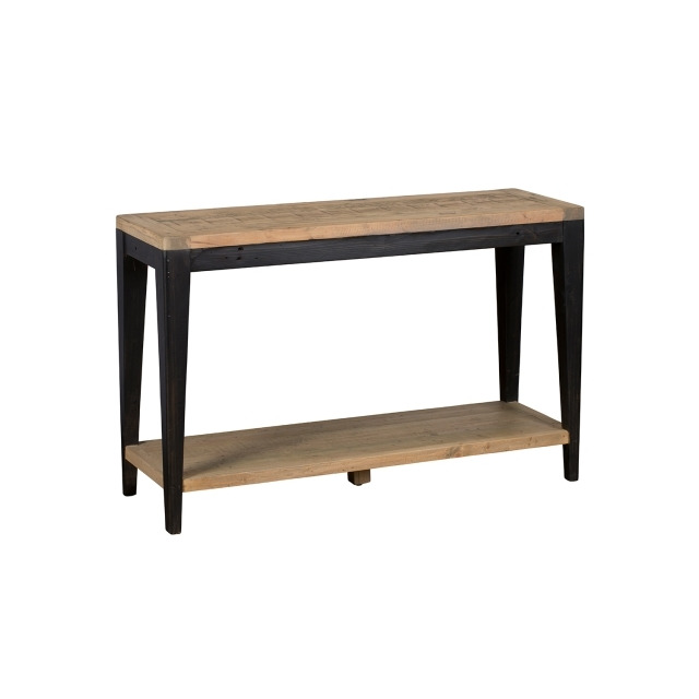 Hatton Reclaimed Wood Console Table with Black Distressed Legs - Reclaimed