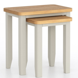 Arlo Painted Oak Nest of 2 Tables - Grey