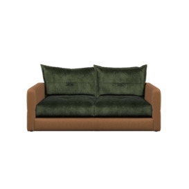 Alexander and James Quinn Leather and Fabric Mix 2 Seater Sofa - Brown