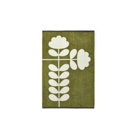 Orla Kiely Cut Stem Moss Charcoal Towels - Bath Sheet - 100x150cm
