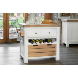 Classic Farmhouse Small Kitchen Island - Soft White