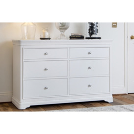 Chateau Warm White 6 Drawer Chest - White