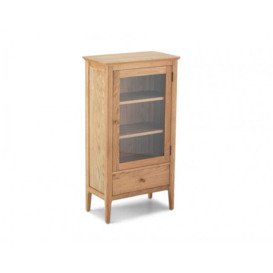 Oak City - Worsley Oak Glazed Bookcase with Drawer