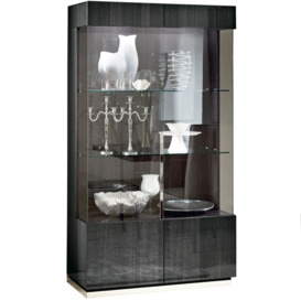 ALF Italia Monte Carlo 2 Door Display Cabinet - Black, Gloss