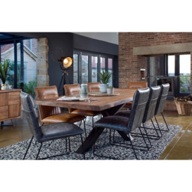 Samba Solid Oak 200cm Holburn Star Base Dining Table and 6 Cooper Dining Chairs - Oak