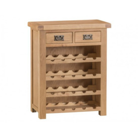 Light Rustic Oak Small Wine Rack - Oak