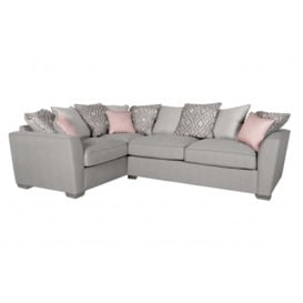 Fantasy L Shape Medium Corner Sofa With Scatter Back - Right Hand Facing - Silver