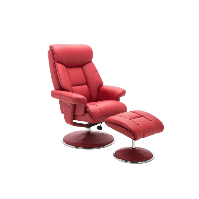 BiarritzBianca Swivel Recliner Chair and Stool - Cherry