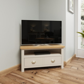 Oak City - Dorset Oak 90cm Corner TV Unit For Screens Up To 42 Truffle Grey - Grey