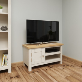 Oak City - Dorset Oak 90cm Small TV Unit For Screens Up To 42 Truffle Grey - Grey