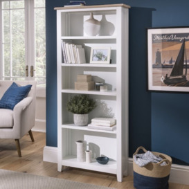 Oak City - Nebraska Oak White Large Bookcase - White