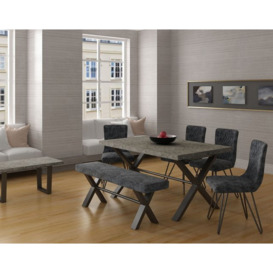 Forge Stone Effect 150 Dining Set Table and 4 Chairs
