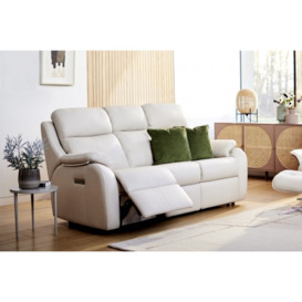 G Plan Kingsbury Leather 3 Seater Sofa - No Recliner - Grey