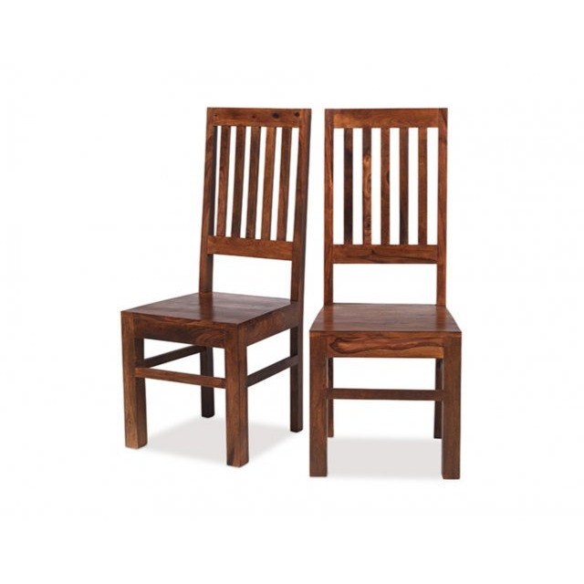 Maharajah Indian Rosewood Chunky Dining Set - x6 High Back Slat Chairs