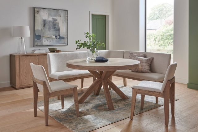 Feltz Smoked Oak 137cm Round Dining Table Smoked Oak by