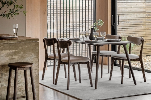 Gallery Direct Hatfield Smoked Oak 150cm Large Rectangular Dining