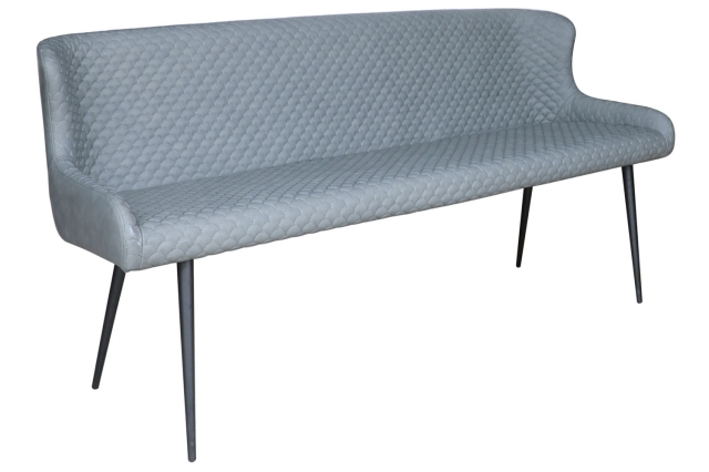 Heron Industrial Bench in Slate Grey PU - Grey