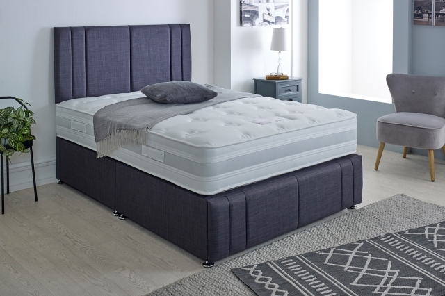 Dura Beds Georgia Divan Bed with FREE York Headboard - Single - Purple