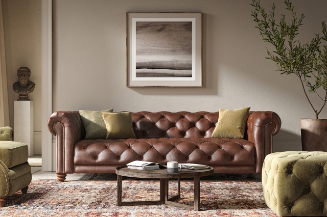 Alexander and James Stax Chesterfield Maxi Sofa - Brown