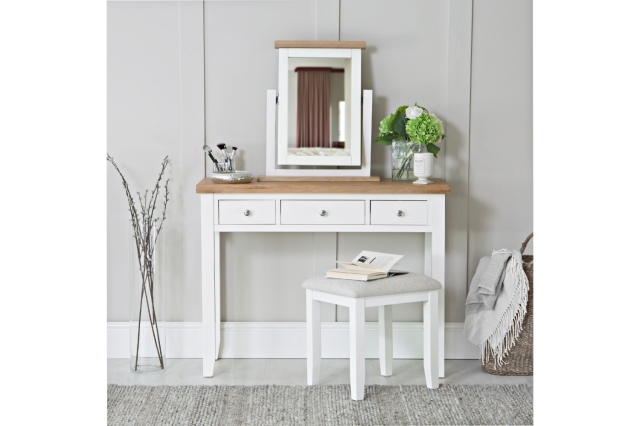 Eton Painted White Oak Dressing Table - White