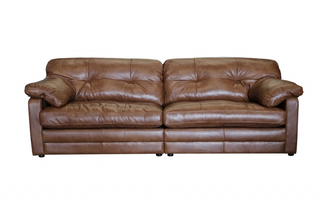 Alexander and James Bailey Leather 4 Seater Sofa - Split - Brown