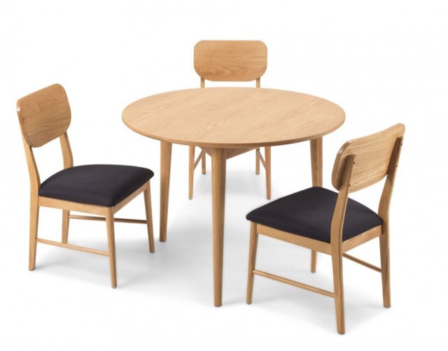 Henley Oak Circular Dining Table Set and 3 Dining Chairs