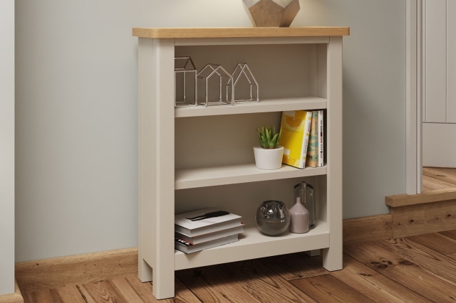 Oak City - Dorset Painted Truffle Grey Oak Small Bookcase - Grey