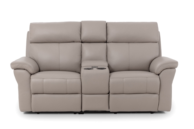 La-Z-Boy Dixie 2 Seater Recliner Sofa with Console - Power Recliner with Headrest and Lumbar Support - Taupe