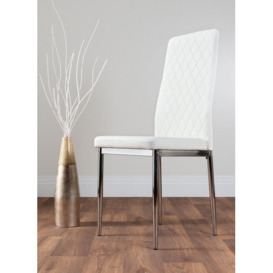White Chrome Faux Leather Dining Chairs - Furniturebox