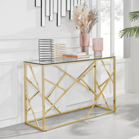 Amalfi Gold Chrome Console Table